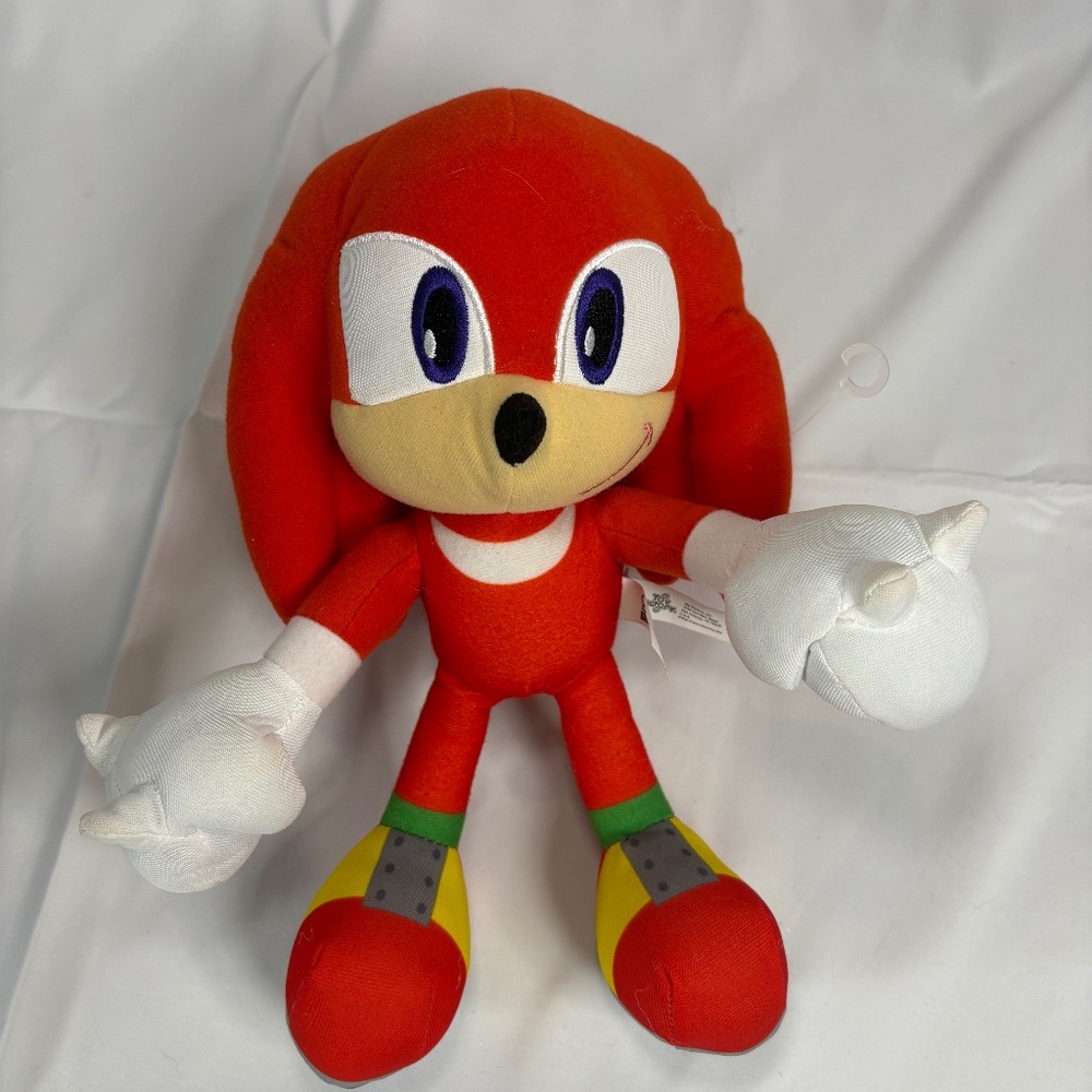 Authentic Sonic the Hedgehog KNUCKLES GRIN PLUSH Purple Eyes 12” Plush Toy 2018